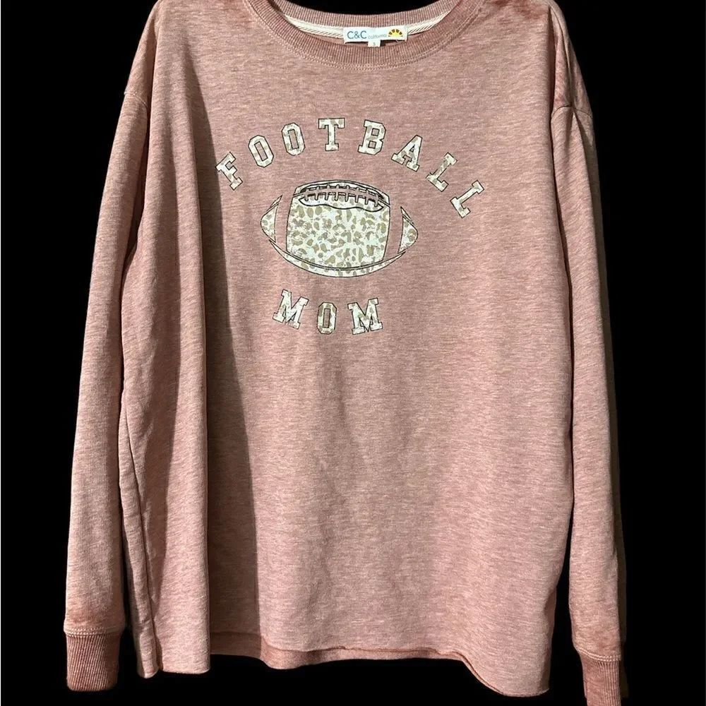 Football mom long sleeve shirt crewneck pullover Small Med NWT